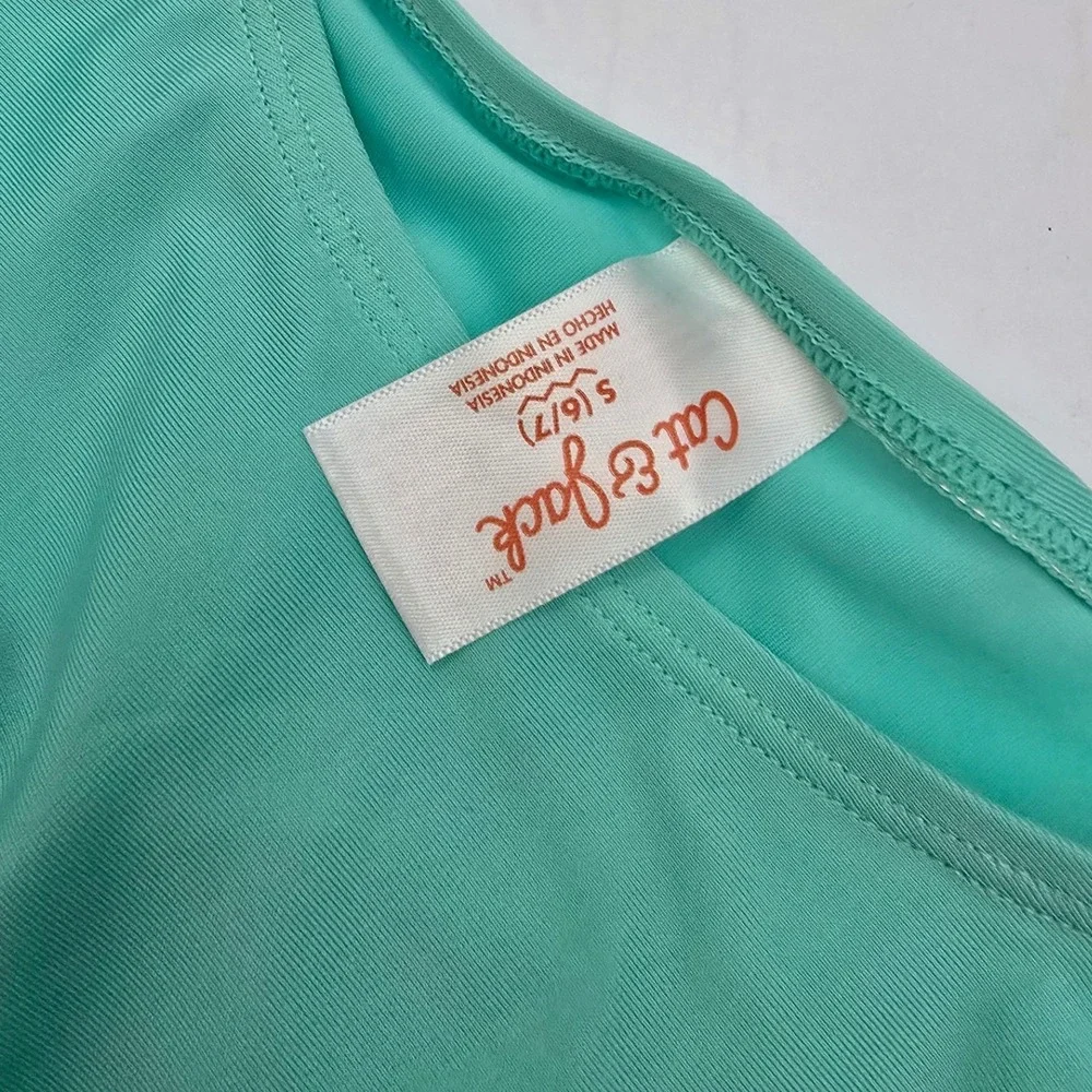 Cat & Jack Girl 3pc Rash Guard Bikini Set Floral Grow W/ The Flow Aqua S 6/7 NWT